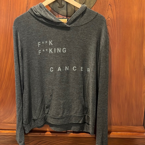 good hYOUman Tops - F*** F******* Cancer long sleeve hoodie